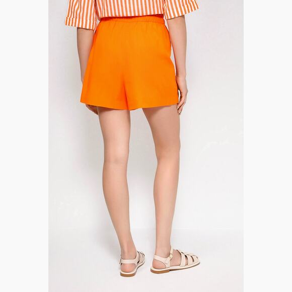 Piombo Drawstring Cotton Shorts with Pockets Orange size L - Picture 3 of 13